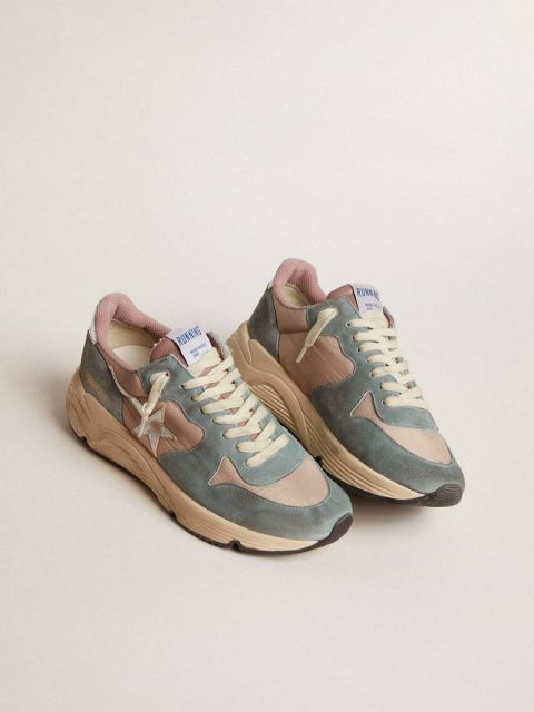 Running Sole Women's Running Sole In Pink Nylon And Light-Blue Suede With Silver Leather Star Golden Goose Women - Image 2