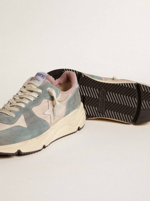 Running Sole Women's Running Sole In Pink Nylon And Light-Blue Suede With Silver Leather Star Golden Goose Women - Image 3