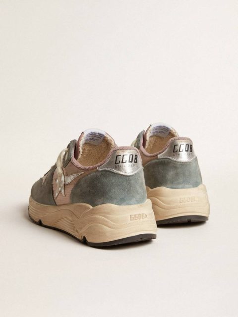 Running Sole Women's Running Sole In Pink Nylon And Light-Blue Suede With Silver Leather Star Golden Goose Women - Image 4