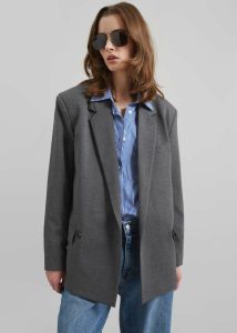 Salzburg Belted Blazer - Grey Outerwear The Frankie Shop Women Grey