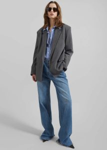 Salzburg Belted Blazer - Grey Outerwear The Frankie Shop Women Grey - Image 3
