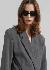 Salzburg Belted Blazer - Grey Outerwear The Frankie Shop Women Grey - Image 4