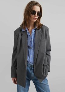Salzburg Belted Blazer - Grey Outerwear The Frankie Shop Women Grey - Image 5
