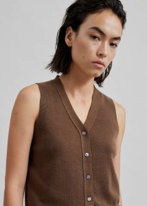 Samah Knit Vest - Brown The Frankie Shop Women Knitwear Brown - Image 2