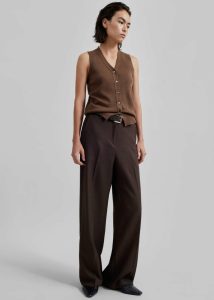 Samah Knit Vest - Brown The Frankie Shop Women Knitwear Brown - Image 3