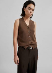 Samah Knit Vest - Brown The Frankie Shop Women Knitwear Brown - Image 4