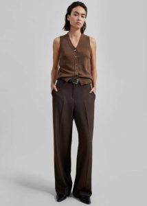 Samah Knit Vest - Brown The Frankie Shop Women Knitwear Brown - Image 5