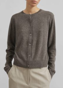 Samsøe Samsøe Saboston Cardigan - Grey Blue Melange Brown Knitwear Women The Frankie Shop - Image 2
