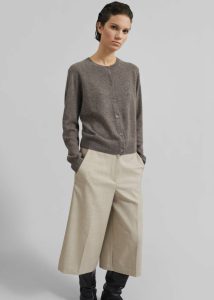 Samsøe Samsøe Saboston Cardigan - Grey Blue Melange Brown Knitwear Women The Frankie Shop