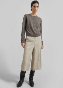 Samsøe Samsøe Saboston Cardigan - Grey Blue Melange Brown Knitwear Women The Frankie Shop - Image 4