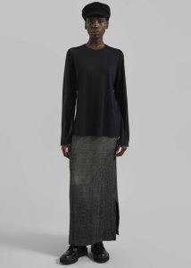 Samsøe Samsøe Sacheryl Skirt - Black Melange Women Bottoms Metallic The Frankie Shop - Image 4