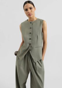 Samsøe Samsøe Saruma Vest - Vetiver The Frankie Shop Green Outerwear Women
