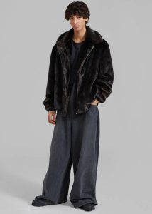 Scott Faux Fur Bomber - Dark Espresso Brown The Frankie Shop Outerwear Men - Image 3