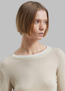 Scottie Layered Tee - Butter Women Yellow The Frankie Shop Tops - Image 3