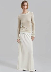 Scottie Layered Tee - Butter Women Yellow The Frankie Shop Tops - Image 5