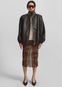 Senta Faux Leather Bomber - Khaki Brown The Frankie Shop Brown Outerwear Women - Image 2