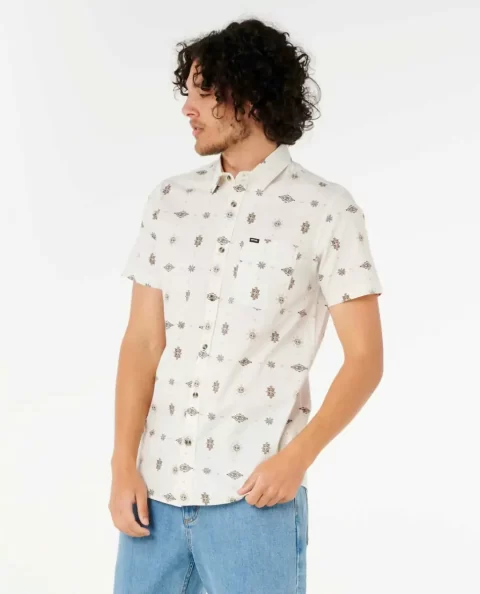 Shirts & Flannels Mens Rip Curl Diamond Micro Short Sleeve Shirt - Image 3