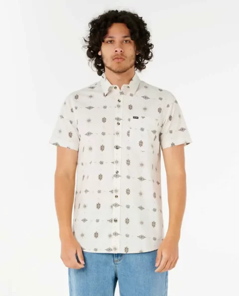 Shirts & Flannels Mens Rip Curl Diamond Micro Short Sleeve Shirt