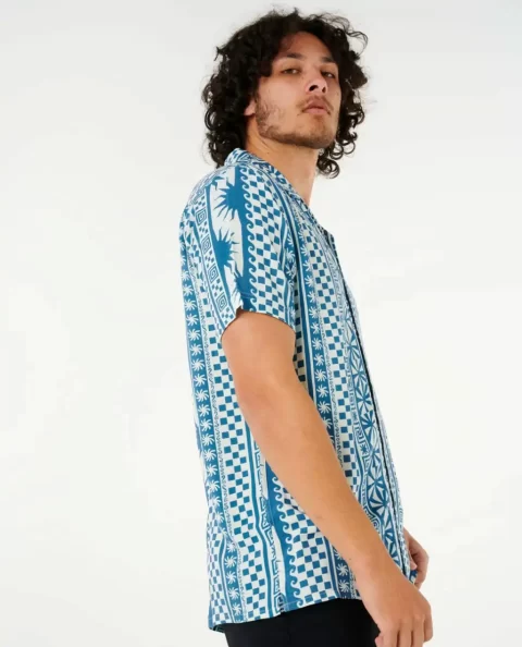 Shirts & Flannels Mens Rip Curl Fun Times Stripe Short Sleeve Shirt