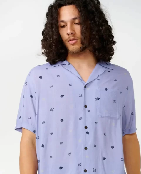 Shirts & Flannels Rip Curl Mens Hoffman Micro Short Sleeve Shirt