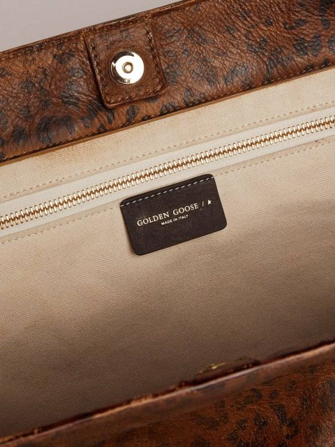 Shoulder Bags Pasadena Bag In Hammered Leather With Leopard Print And Contrasting Black Handles Golden Goose Women - Image 4