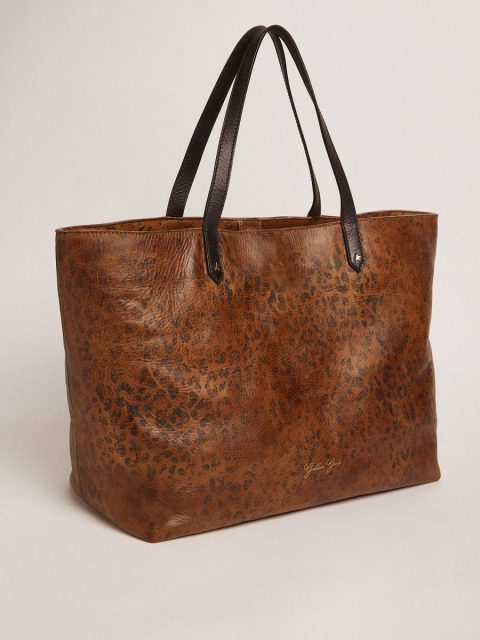 Shoulder Bags Pasadena Bag In Hammered Leather With Leopard Print And Contrasting Black Handles Golden Goose Women - Image 5