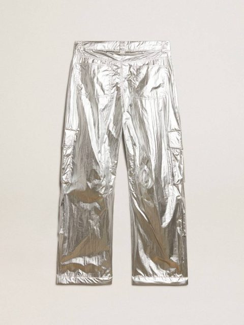 Silver Women’s Cargo Pants In Silver Technical Fabric Women Golden Goose Jeans & Pants - Image 5