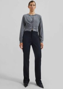 Simi Layered Cardigan - Grey Grey Knitwear The Frankie Shop Women - Image 4