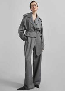 Simona Short Trench - Grey Melange Outerwear The Frankie Shop Women Grey - Image 4