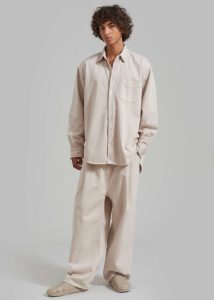 Sinclair Denim Shirt - Natural Tops Men Beige The Frankie Shop - Image 2