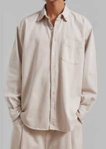 Sinclair Denim Shirt - Natural Tops Men Beige The Frankie Shop - Image 3