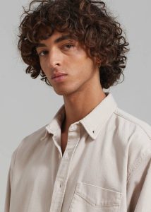 Sinclair Denim Shirt - Natural Tops Men Beige The Frankie Shop - Image 4