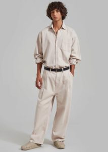 Sinclair Denim Shirt - Natural Tops Men Beige The Frankie Shop - Image 5