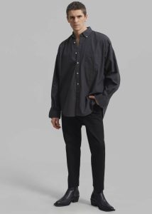 Sinclair Shirt - Charcoal The Frankie Shop Men Tops Grey - Image 3