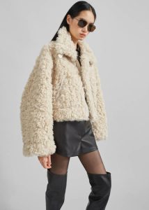 Skov Faux Shearling Jacket - Ivory Outerwear The Frankie Shop Women White - Image 2