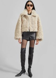 Skov Faux Shearling Jacket - Ivory Outerwear The Frankie Shop Women White - Image 4