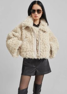 Skov Faux Shearling Jacket - Ivory Outerwear The Frankie Shop Women White - Image 5
