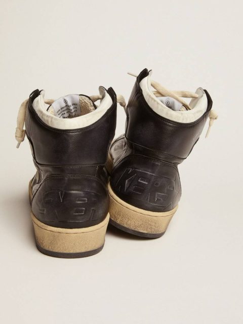 Sky-Star Golden Goose Sky-Star In Black Nappa Leather With White Leather Star Men - Image 5
