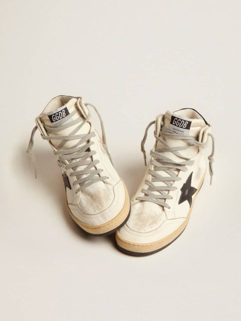 Sky-Star Golden Goose White Women Women's Sky-Star With Signature On The Ankle And Black Inserts - Image 2