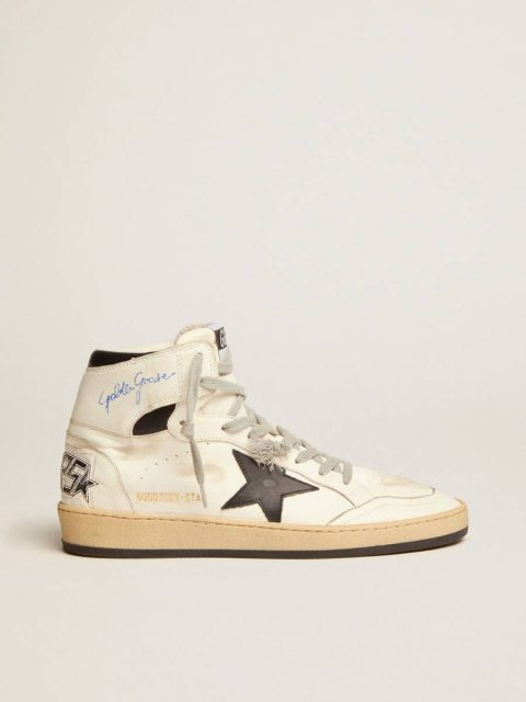 Sky-Star Golden Goose White Women Women's Sky-Star With Signature On The Ankle And Black Inserts