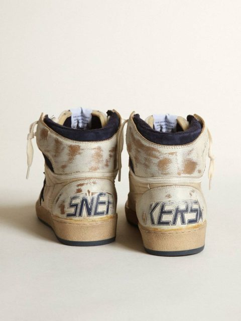 Sky-Star Men's Sky-Star In Cream-Colored Nylon And Leather With Blue Suede Star Golden Goose Men - Image 5