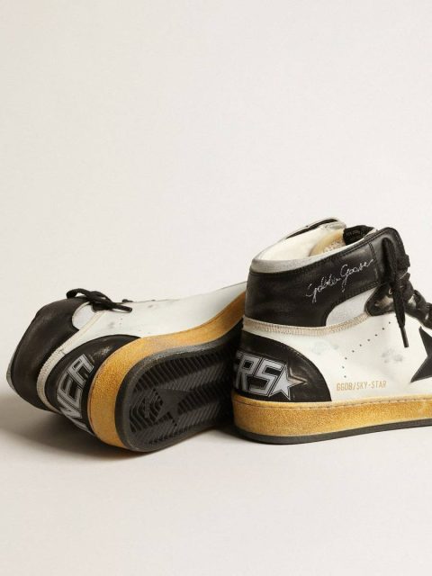 Sky-Star Sky-Star In White Nappa Leather With Black Leather Star Golden Goose Men - Image 3