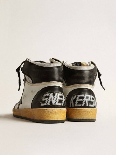 Sky-Star Sky-Star In White Nappa Leather With Black Leather Star Golden Goose Men - Image 4