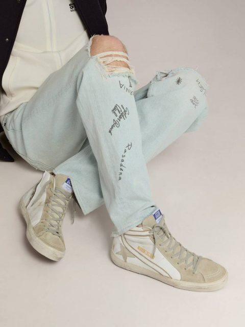 Slide Golden Goose Men Men's Slide In Leather With Suede Details - Image 3