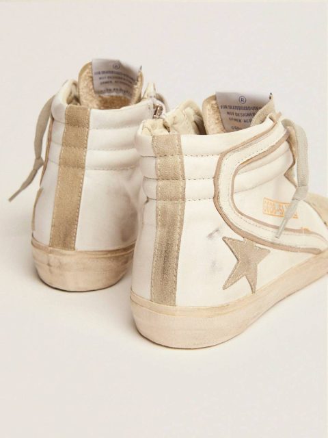 Slide Golden Goose Women Women's Slide With Ice-Gray Suede Star And White Flash White - Image 4