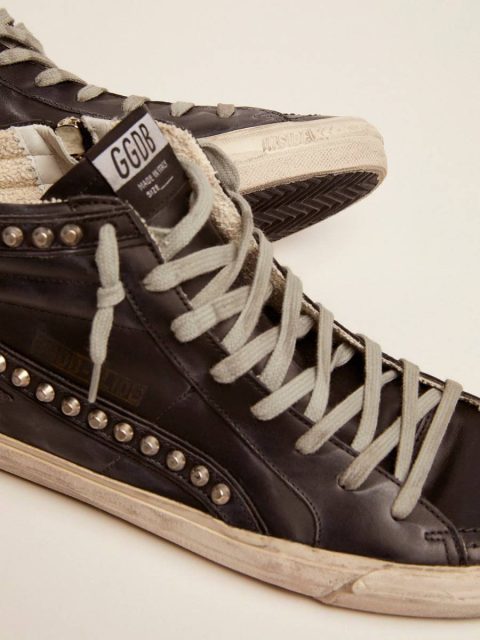 Slide Men's Slide Black With Studs Golden Goose Men - Image 4