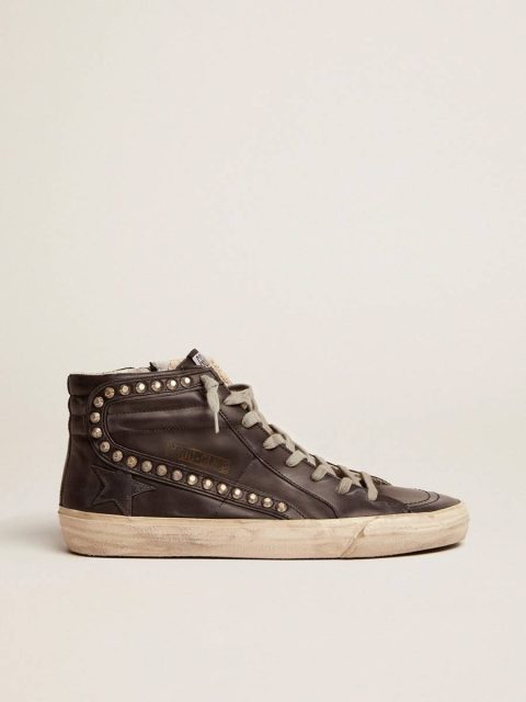 Slide Men's Slide Black With Studs Golden Goose Men