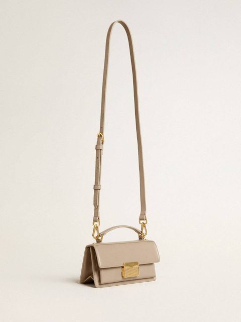 Small Venezia Bag In Beige Boarded Leather With Gold Details Golden Goose Crossbody Bags Women Beige - Image 2