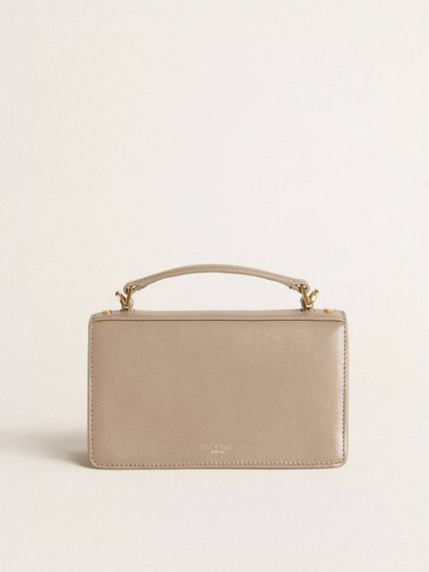 Small Venezia Bag In Beige Boarded Leather With Gold Details Golden Goose Crossbody Bags Women Beige - Image 4