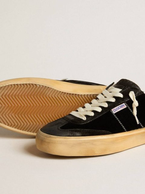 Soul Star In Black Velvet With White Leather Heel Tab Ggdb Classics Women Golden Goose - Image 4